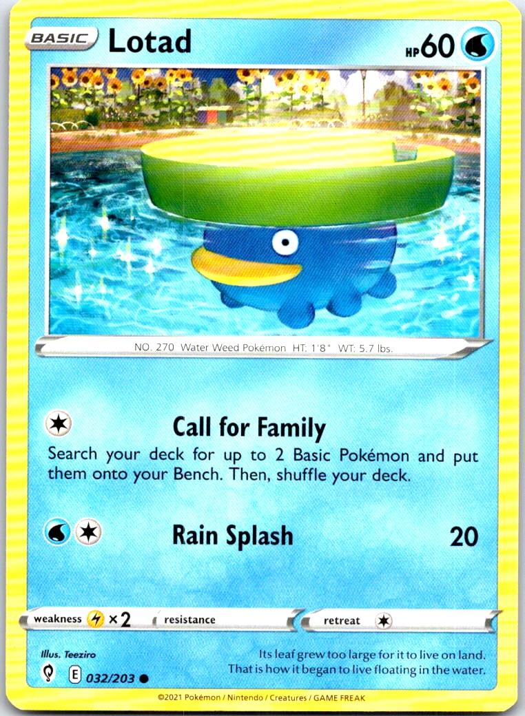 Lotad - 032/203 - - EVOLVING SKIES - Pokemon - Common | AB36-11