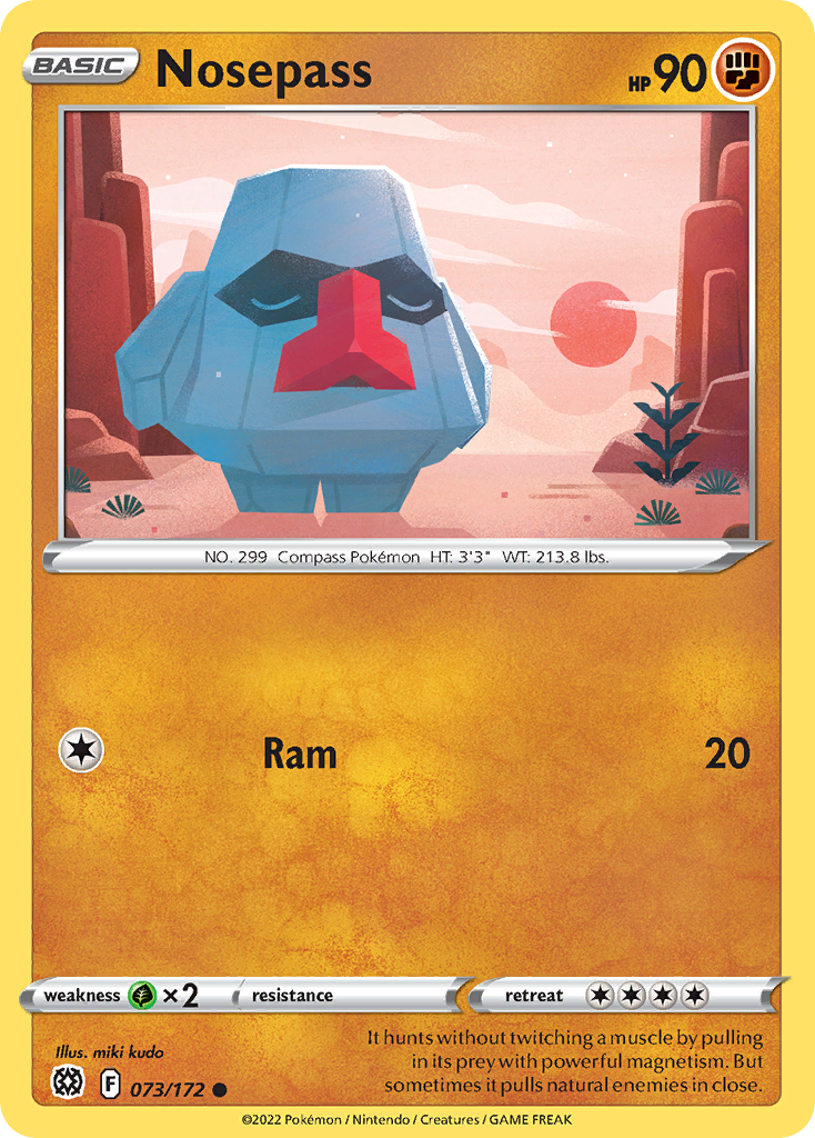 Nosepass - 073/172 - - BRILLIANT STARS - Pokemon - Common | AA73-12