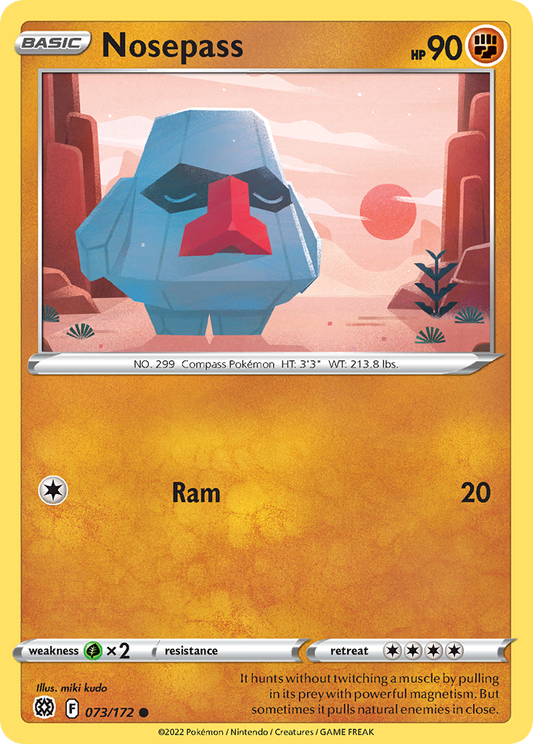 Nosepass - 073/172 - - BRILLIANT STARS - Pokemon - Common | AA73-12