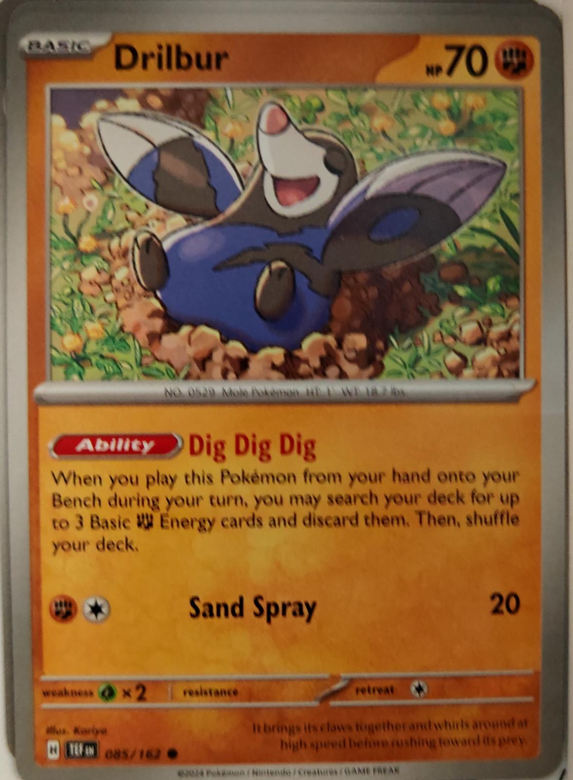 Drilbur - 085/162 - - TEMPORAL FORCES - Pokemon - Common | AA24-3