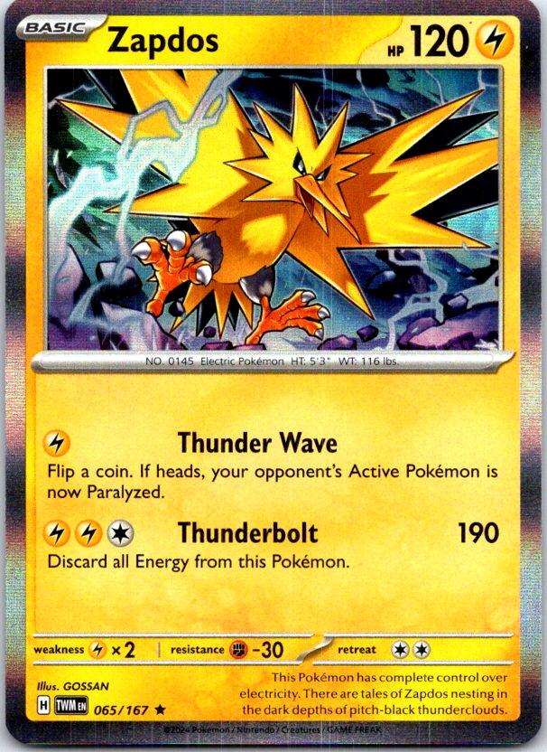Zapdos - 065/167 - Holo - TWILIGHT MASQUERADE - Pokemon - Rare | AB99-1
