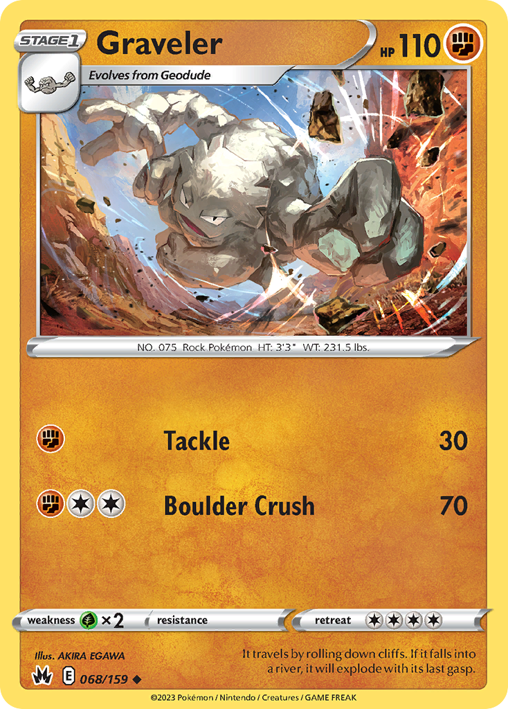 Graveler - 068/159 - - CROWN ZENITH - Pokemon - Uncommon | AA102-31