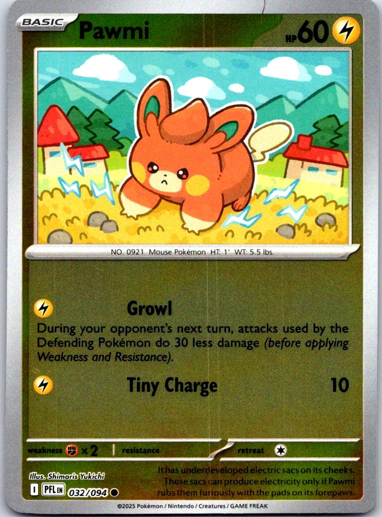 Pawmi - 032/094 - Reverse Holo - PHANTASMAL FLAMES - Pokemon - Common | AB04-13