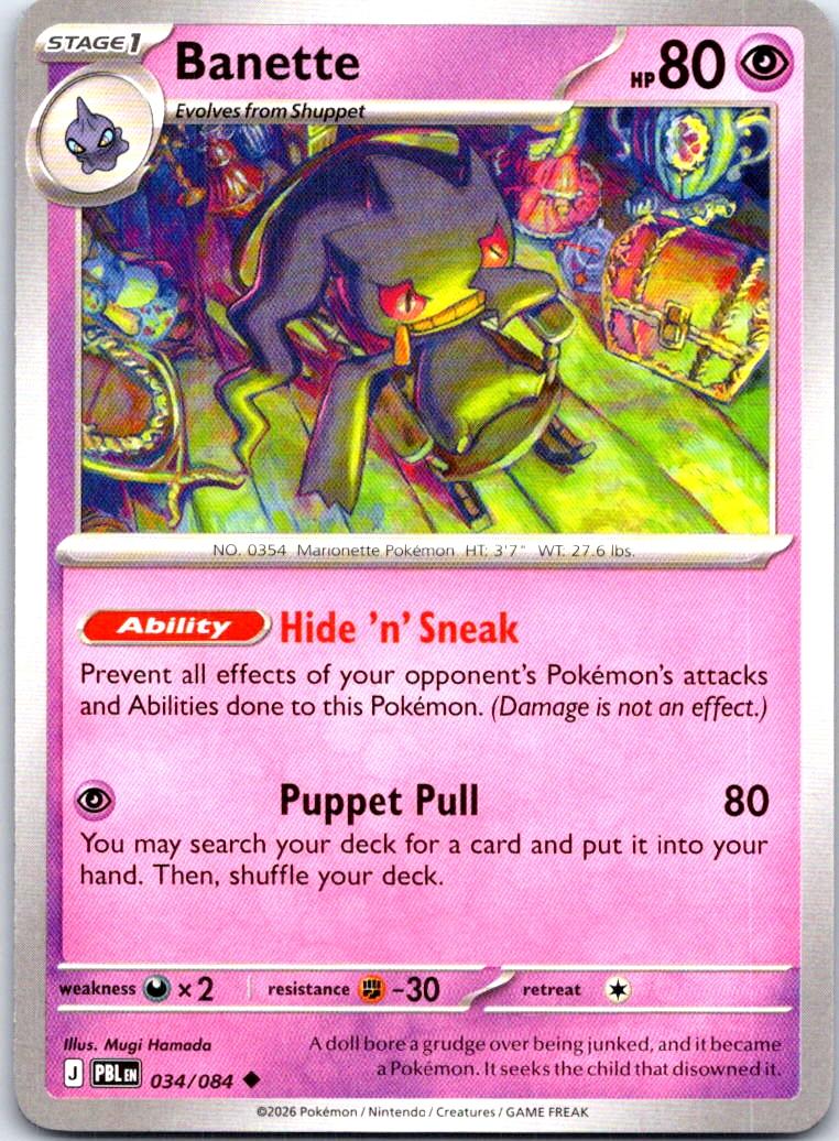 Banette - 034/084 - - PITCH BLACK - Pokemon - Uncommon | AB59-30