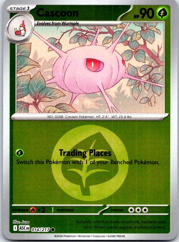 Cascoon (Energy Symbol Pattern) - 014/217 - Reverse Holo - ASCENDED HEROES - Pokemon - | AC15-26