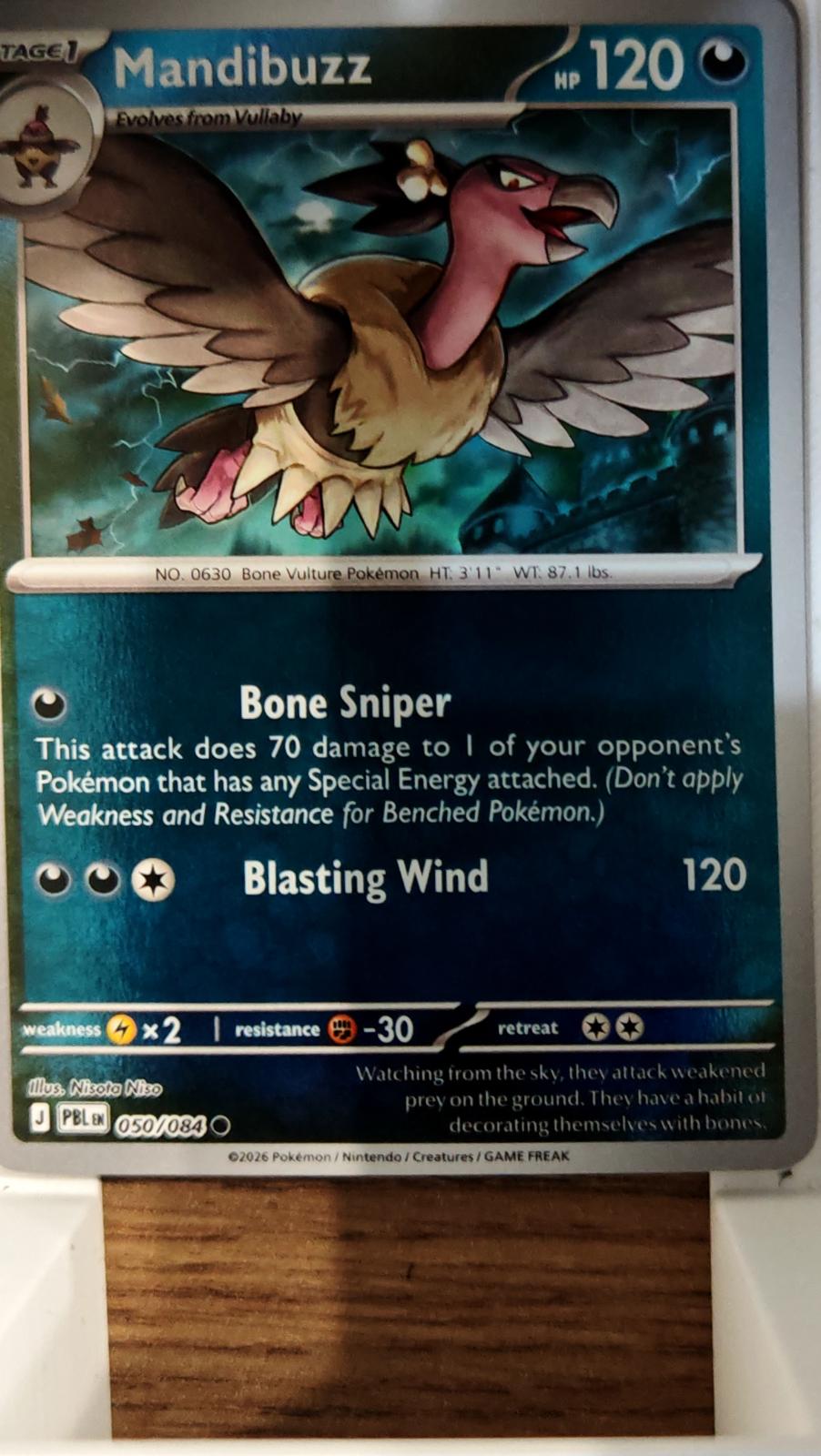 Mandibuzz - 050/084 - Reverse Holo - PITCH BLACK - Pokemon - Common | AA72-3