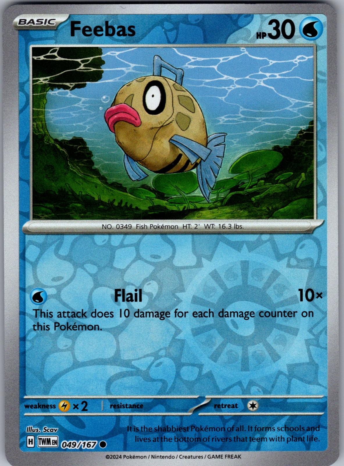 Feebas - 049/167 - Reverse Holo - TWILIGHT MASQUERADE - Pokemon - | AA82-29
