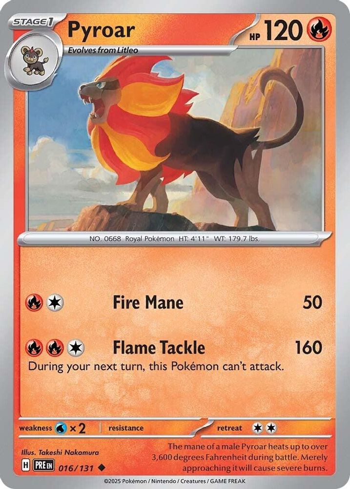 Pyroar - 016/131 - - PRISMATIC EVOLUTIONS - Pokemon - Uncommon | AA27-79