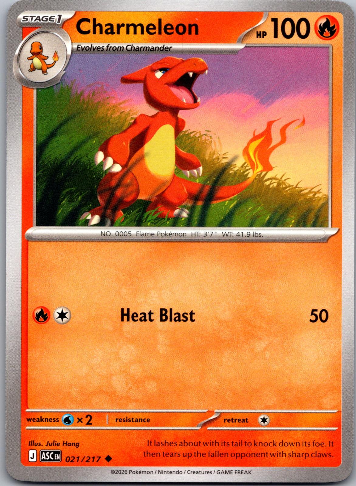 Charmeleon - 021/217 - - ASCENDED HEROES - Pokemon - Uncommon | AA78-2