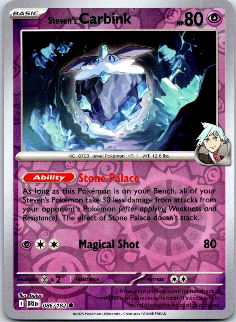 Steven's Carbink - 086/182 - Reverse Holo - DESTINED RIVALS - Pokemon - | AA128-49