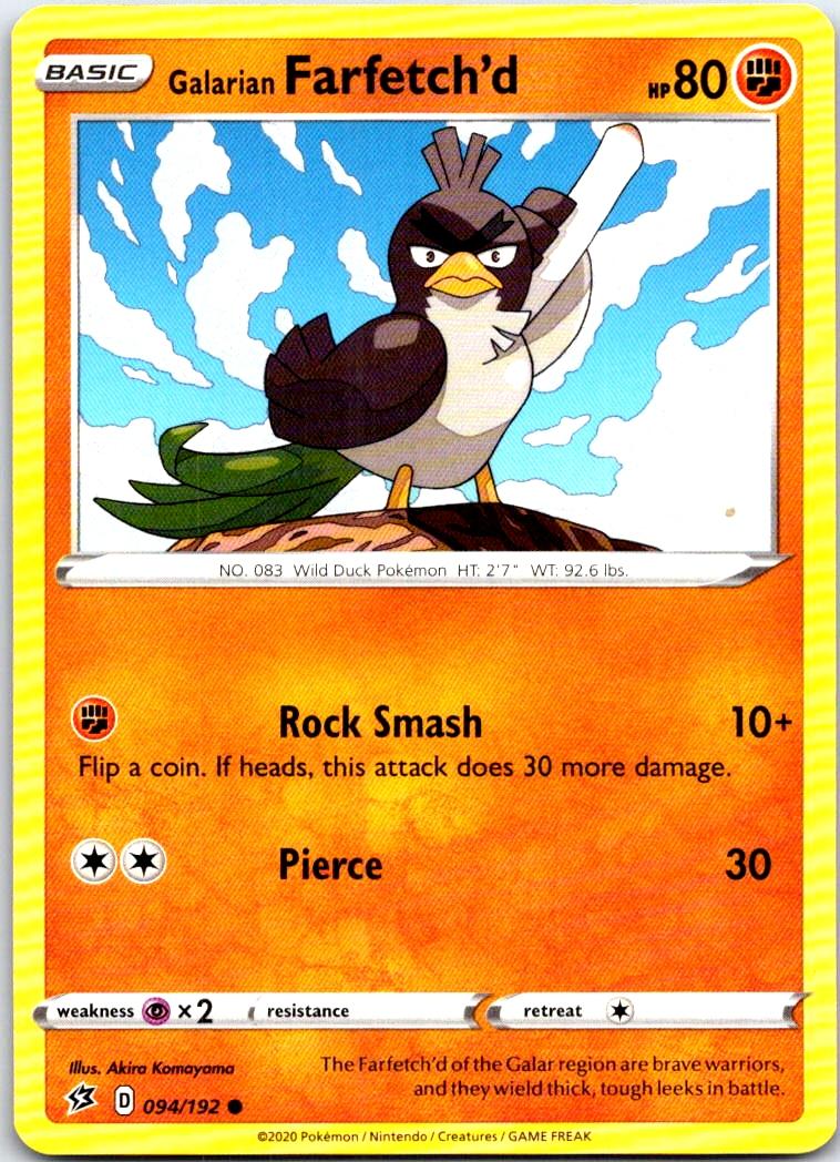 Galarian Farfetch'd - 094/192 - - REBEL CLASH - Pokemon - Common | AB72-15