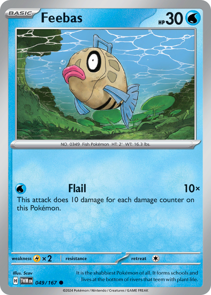 Feebas - 049/167 - Reverse Holo - TWILIGHT MASQUERADE - Pokemon - | AA82-29