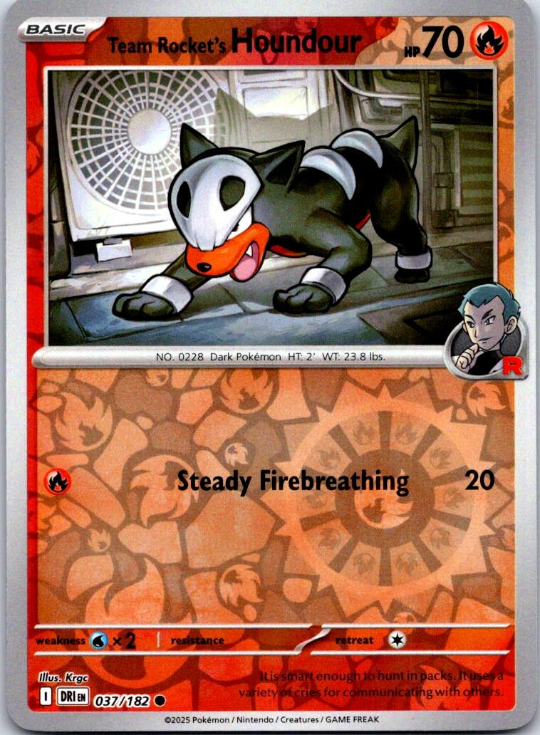 Team Rocket's Houndour - 037/182 - Reverse Holo - DESTINED RIVALS - Pokemon - | AA123-4