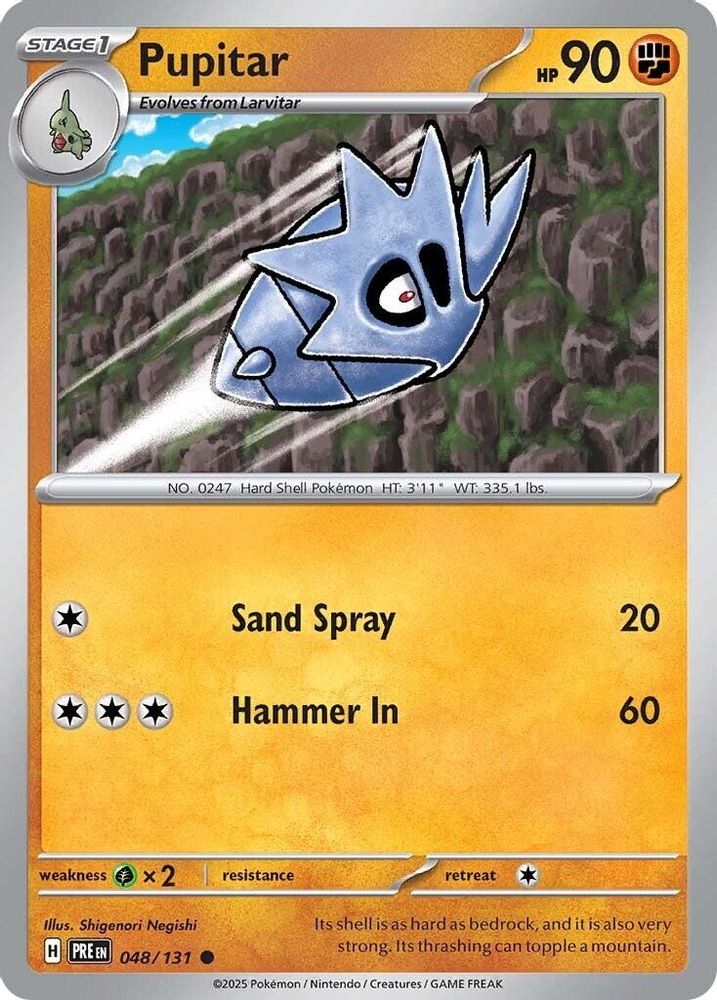 Pupitar - 048/131 - - PRISMATIC EVOLUTIONS - Pokemon - Common | AA23-55