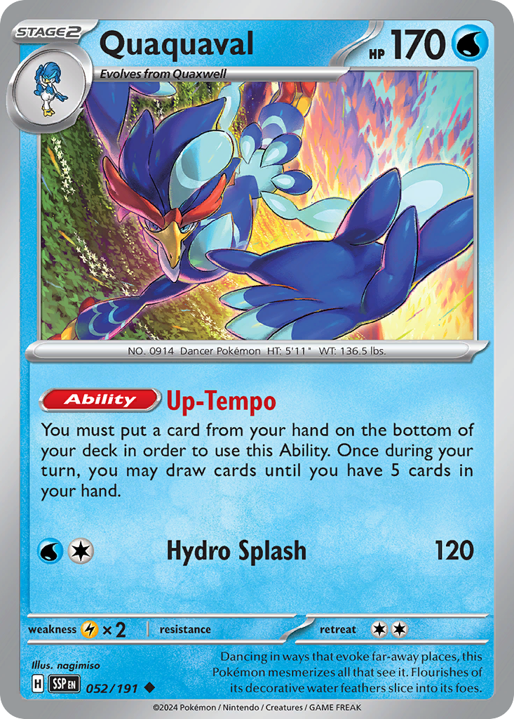 Quaquaval - 052/191 - - SURGING SPARKS - Pokemon - Uncommon | AA46-34