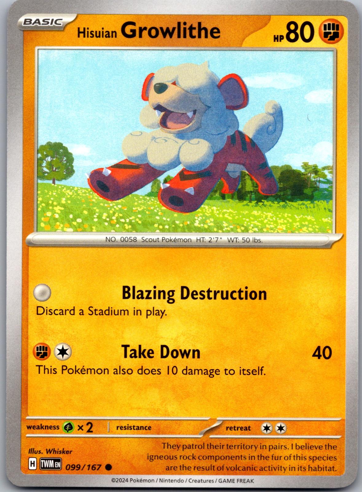 Hisuian Growlithe - 099/167 - - TWILIGHT MASQUERADE - Pokemon - Common | AA79-44