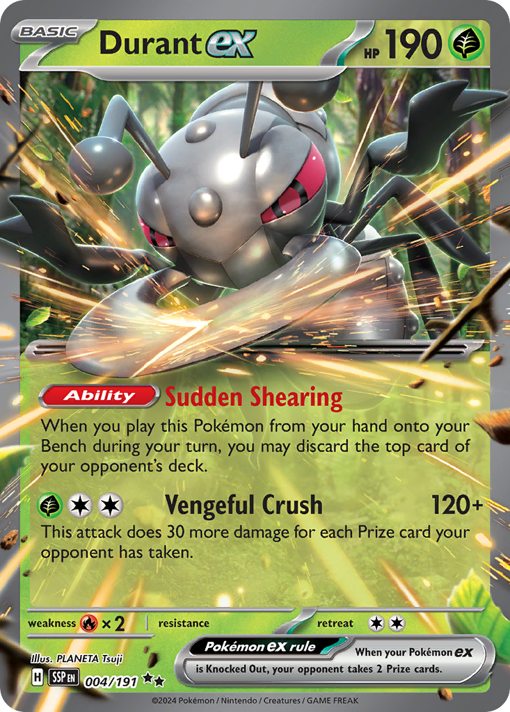 Durant ex - 004/191 - Holo - SURGING SPARKS - Pokemon - Double Rare | AA34-21