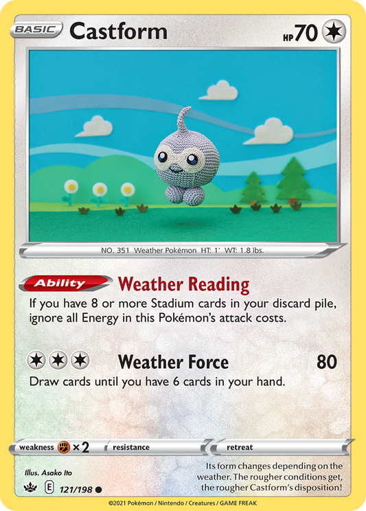Castform - 121/198 - - CHILLING REIGN - Pokemon - Common | AA58-2