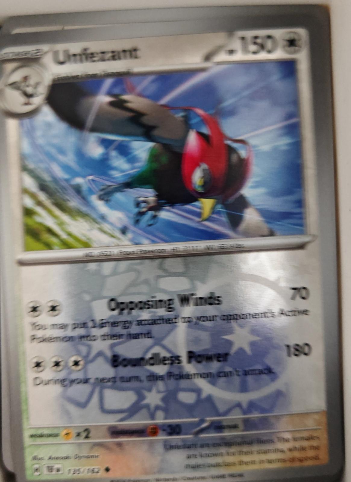 Unfezant - 135/162 - Reverse Holo - TEMPORAL FORCES - Pokemon - | AA26-76