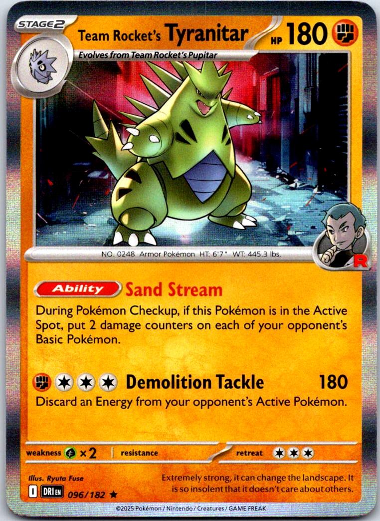 Team Rocket's Tyranitar - 096/182 - Holo - DESTINED RIVALS - Pokemon - | AA122-17