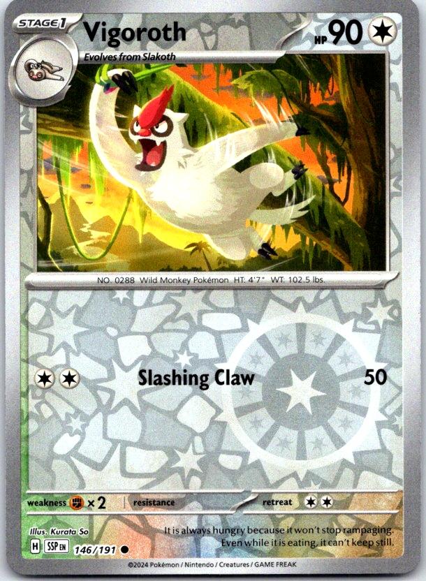 Vigoroth - 146/191 - Reverse Holo - SURGING SPARKS - Pokemon - Common | AC28-36