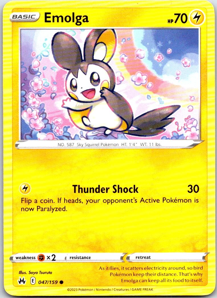 Emolga - 047/159 - - CROWN ZENITH - Pokemon - Common | AA100-30