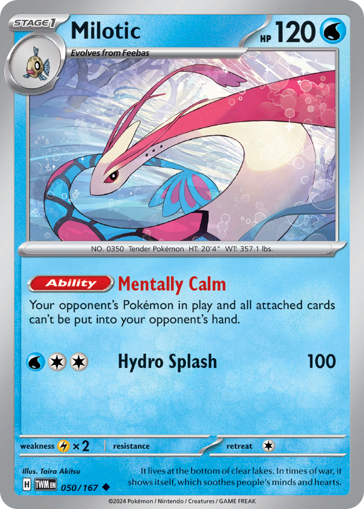 Milotic - 050/167 - Reverse Holo - TWILIGHT MASQUERADE - Pokemon - | AA75-13