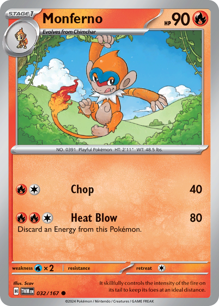 Monferno - 032/167 - - TWILIGHT MASQUERADE - Pokemon - Common | AA87-45