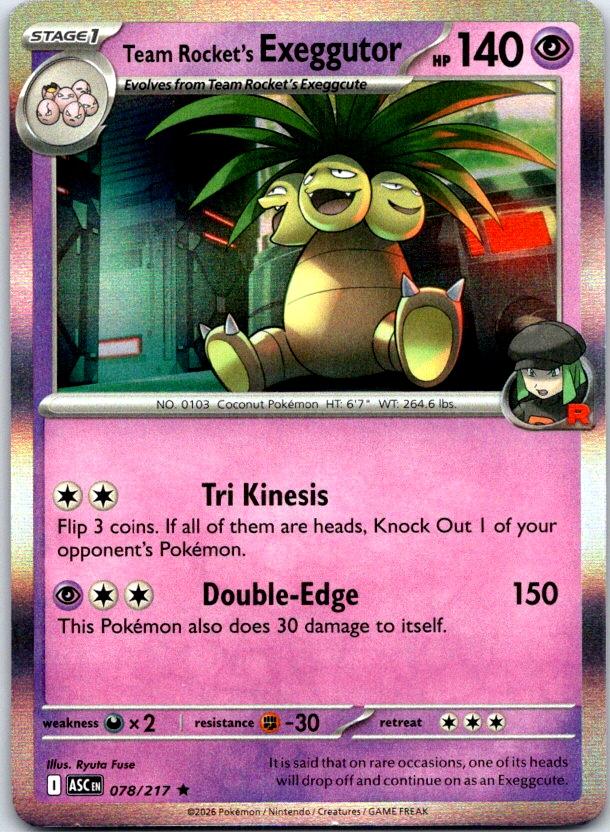 Team Rocket's exeggutor - 078/217 - Holo - ASCENDED HEROES - Pokemon - | AC25-39