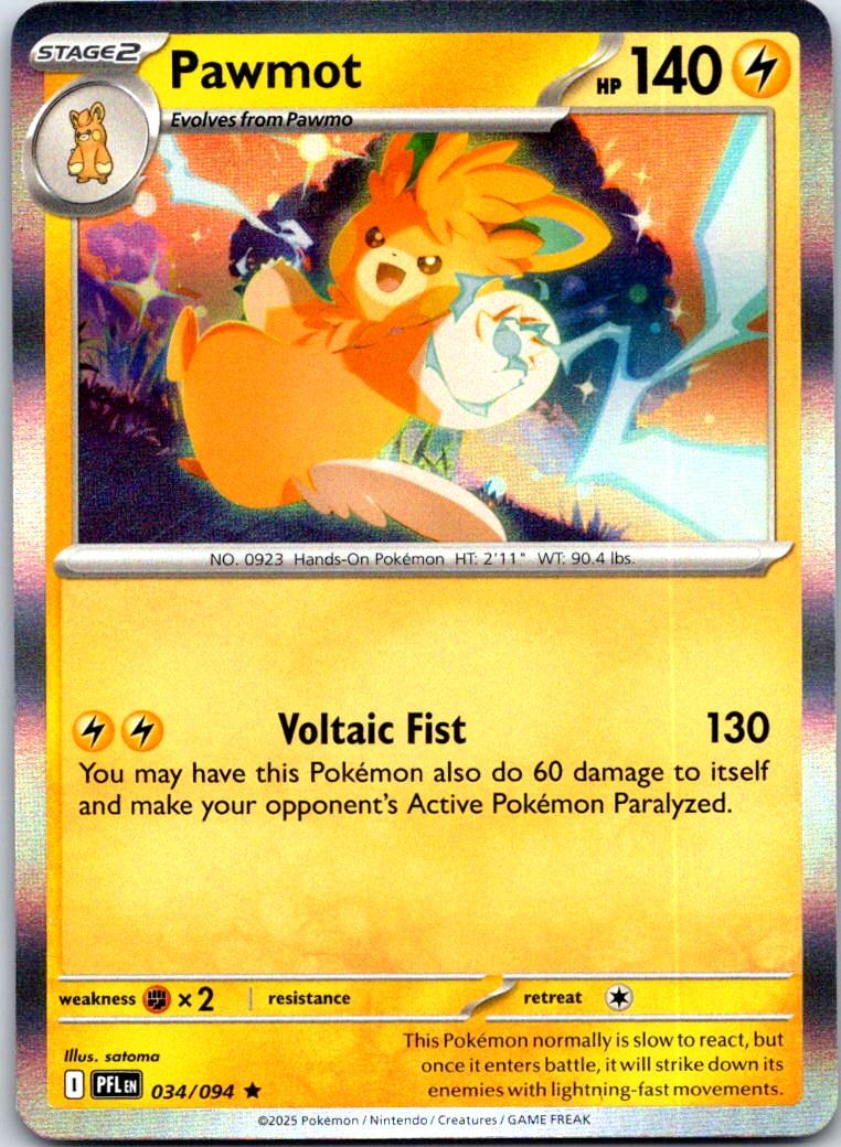 Pawmot - 034/094 - Holo - PHANTASMAL FLAMES - Pokemon - Rare | AB08-26