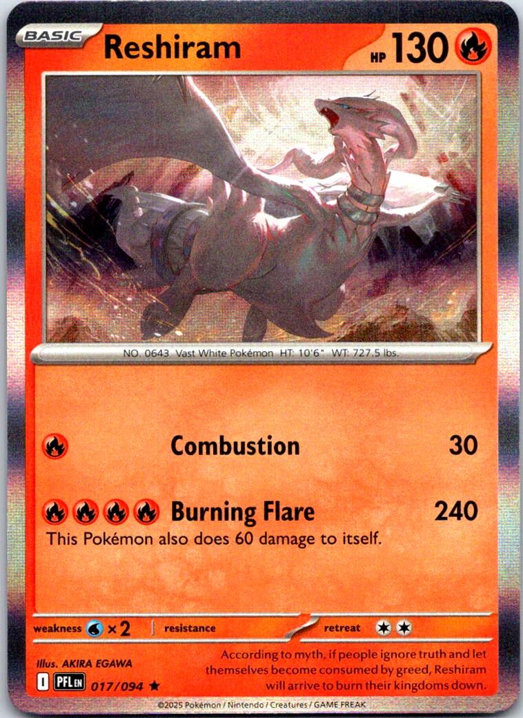 Reshiram - 017/094 - Holo - PHANTASMAL FLAMES - Pokemon - Rare | AA121-25