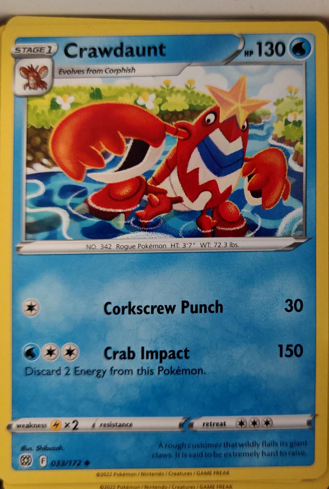 Crawdaunt - 033/172 - - BRILLIANT STARS - Pokemon - Uncommon | AA23-50