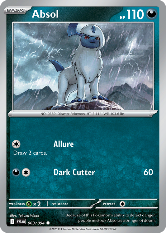 Absol - 063/094 - - PHANTASMAL FLAMES - Pokemon - Common | AA27-12