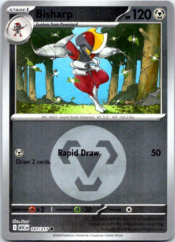 Bisharp (Energy Symbol Pattern) - 147/217 - Reverse Holo - ASCENDED HEROES - Pokemon - | AC27-29