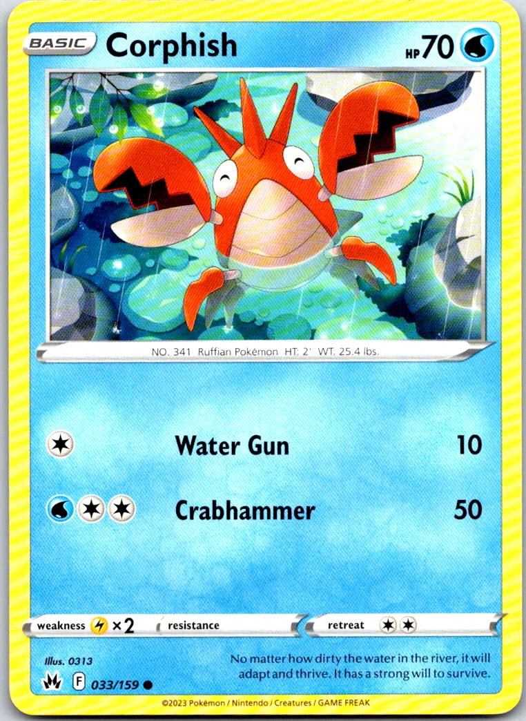 Corphish - 033/159 - - CROWN ZENITH - Pokemon - Common | AA101-10
