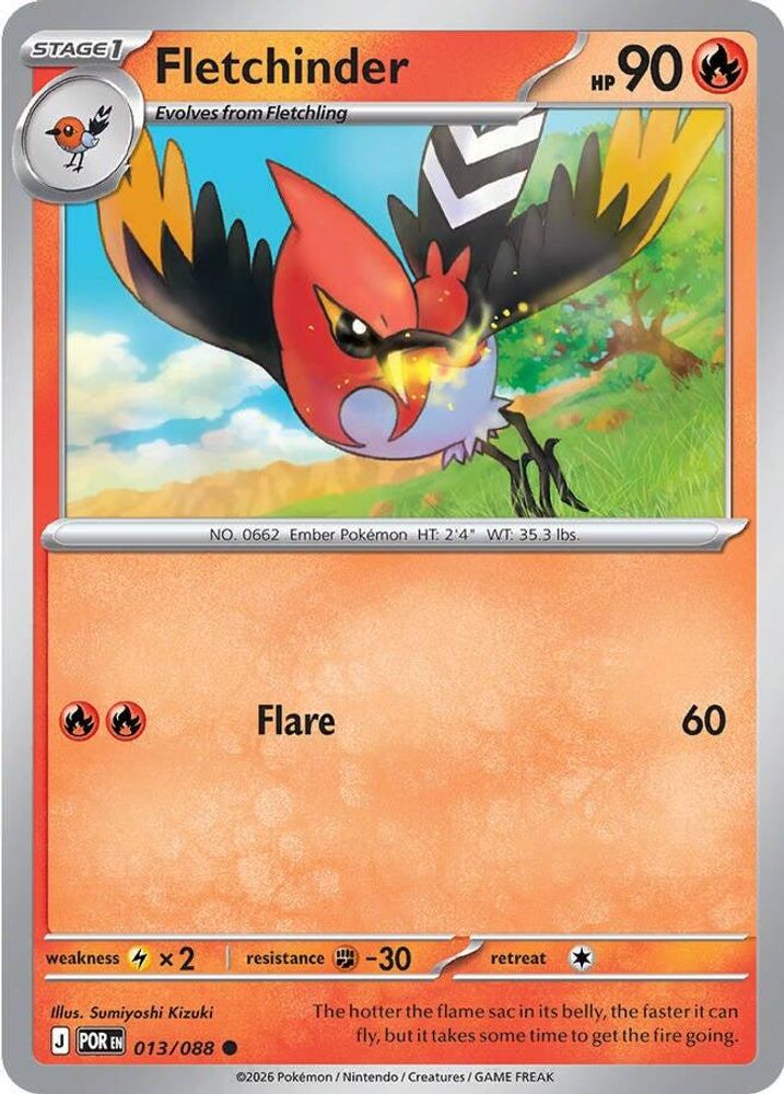 Fletchinder - 013/088 - Reverse Holo - PERFECT ORDER - Pokemon - | AA19-20