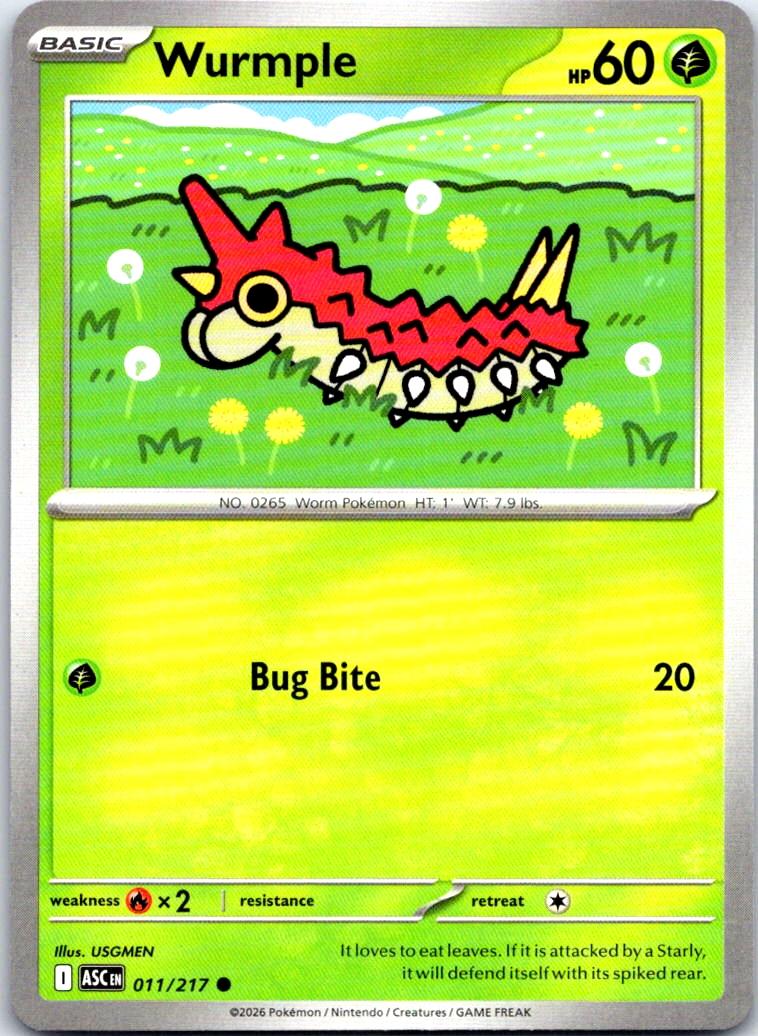 Wurmple - 011/217 - - ASCENDED HEROES - Pokemon - Common | AB26-16