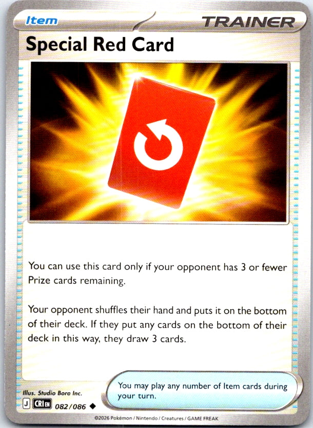 Special Red Card - 082/086 - - CHAOS RISING - Pokemon - Uncommon | AC23-27