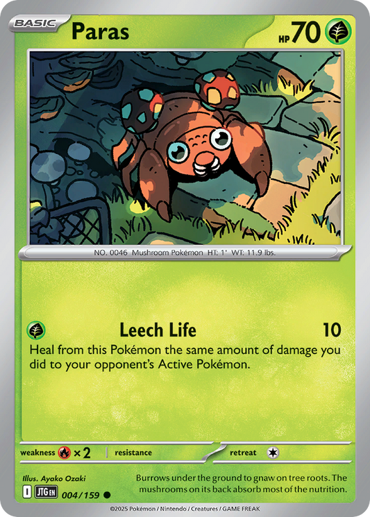 Paras - 004/159 - - JOURNEY TOGETHER - Pokemon - Common | AA45-22