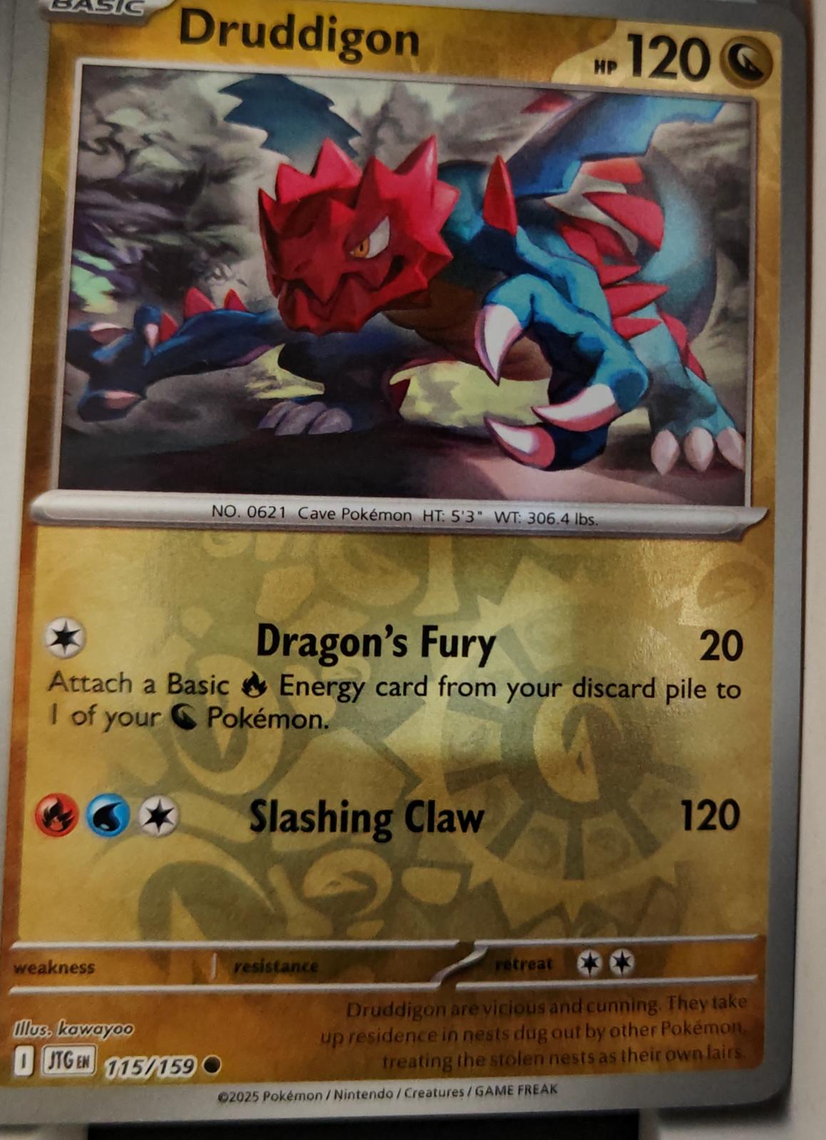 Druddigon - 115/159 - Reverse Holo - JOURNEY TOGETHER - Pokemon - | AA19-43