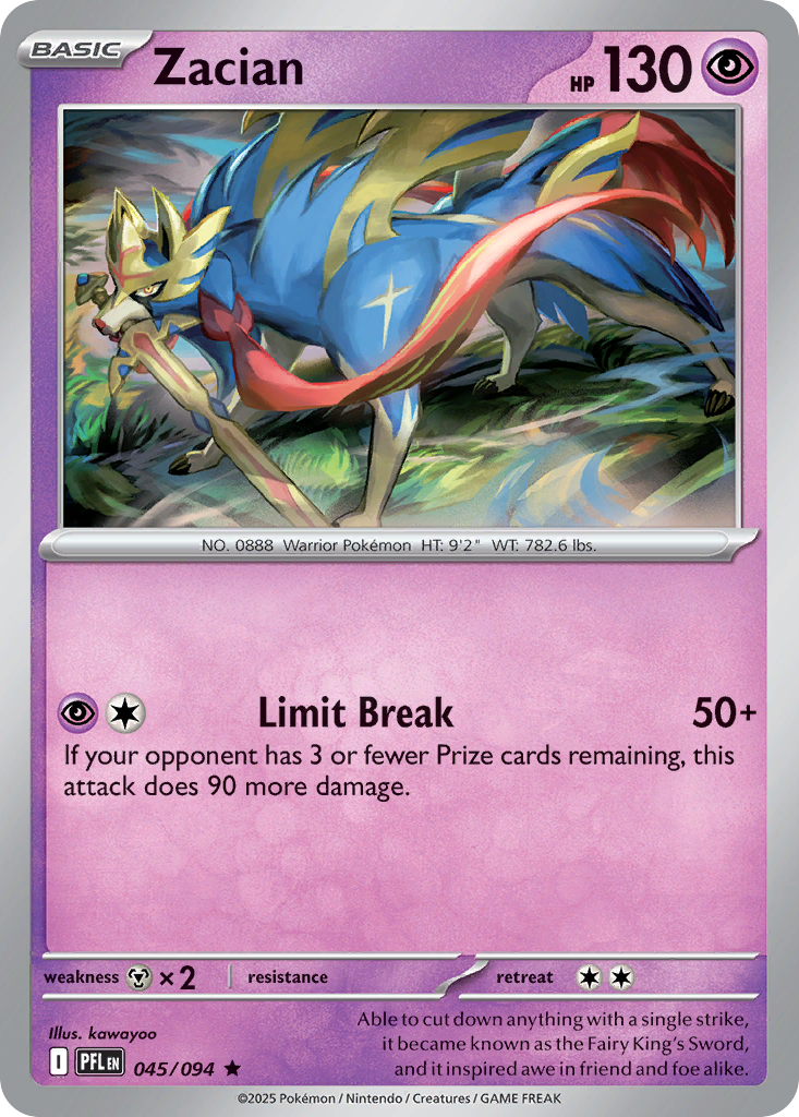 Zacian - 045/094 - Holo - PHANTASMAL FLAMES - Pokemon - Rare | AA13-62