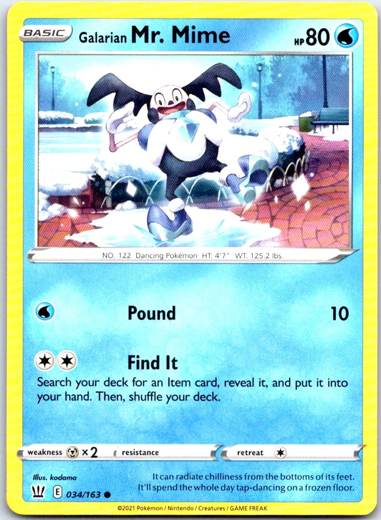 Galarian Mr. Mime - 034/163 - - BATTLE STYLES - Pokemon - Common | AB28-23