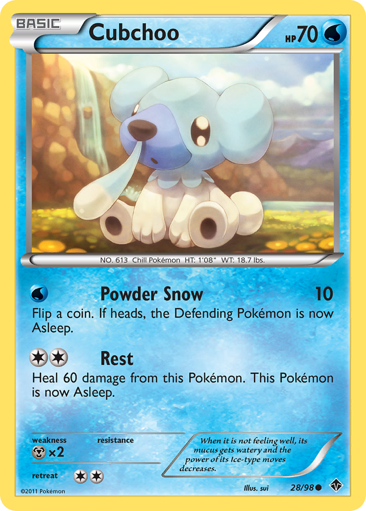 Cubchoo - 28/98 - - EMERGING POWERS - Pokemon - Common | AA114-4
