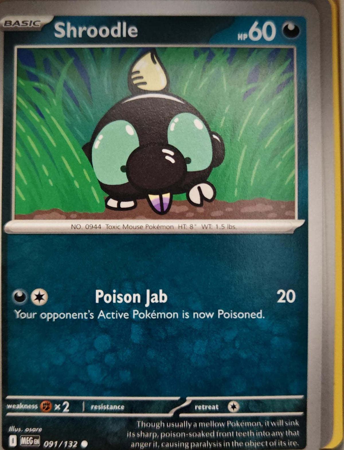 Shroodle - 091/132 - - MEGA EVOLUTION - Pokemon - Common | AA03-55
