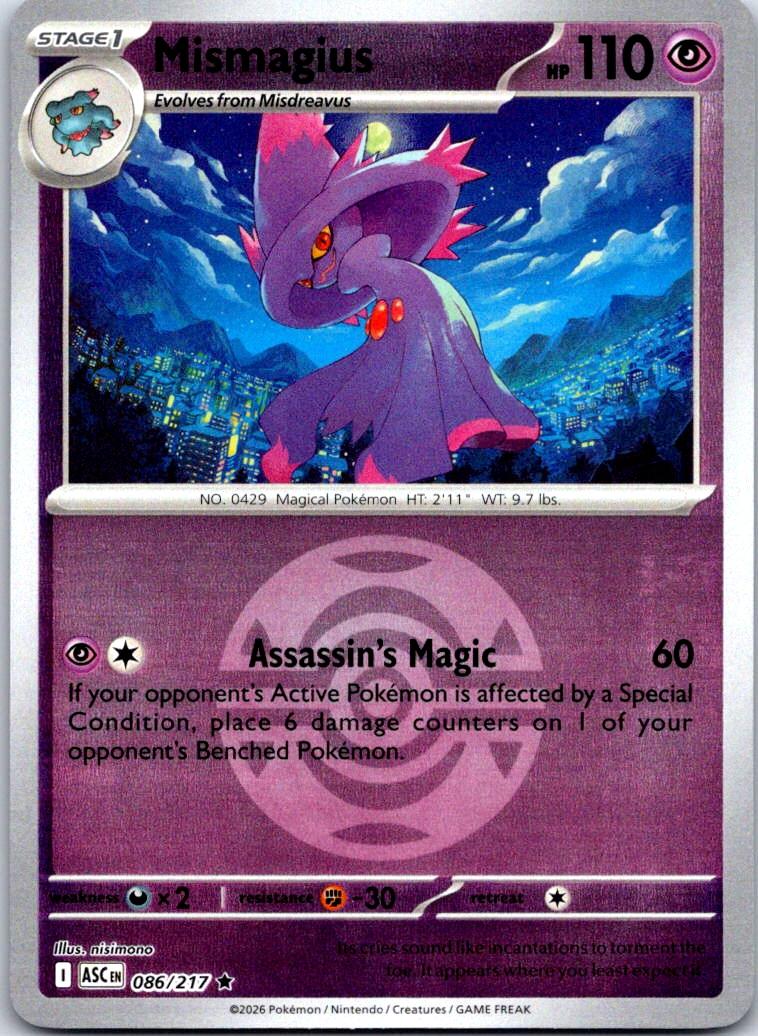Mismagius (Dusk Ball) - 086/217 - Reverse Holo - ASCENDED HEROES - Pokemon - | AB02-41