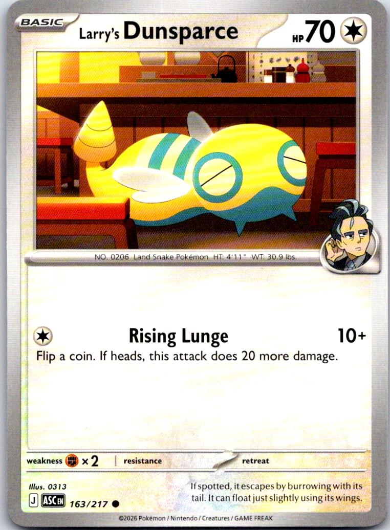 Larry's Dunsparce - 163/217 - - ASCENDED HEROES - Pokemon - Common | AB12-49