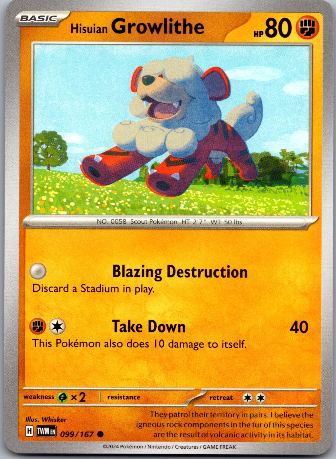 Hisuian Growlithe - 099/167 - - TWILIGHT MASQUERADE - Pokemon - Common | AA79-34