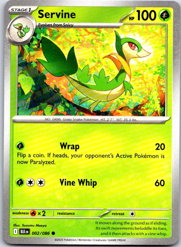 Servine - 002/086 - - BLACK BOLT - Pokemon - Common | AA106-32