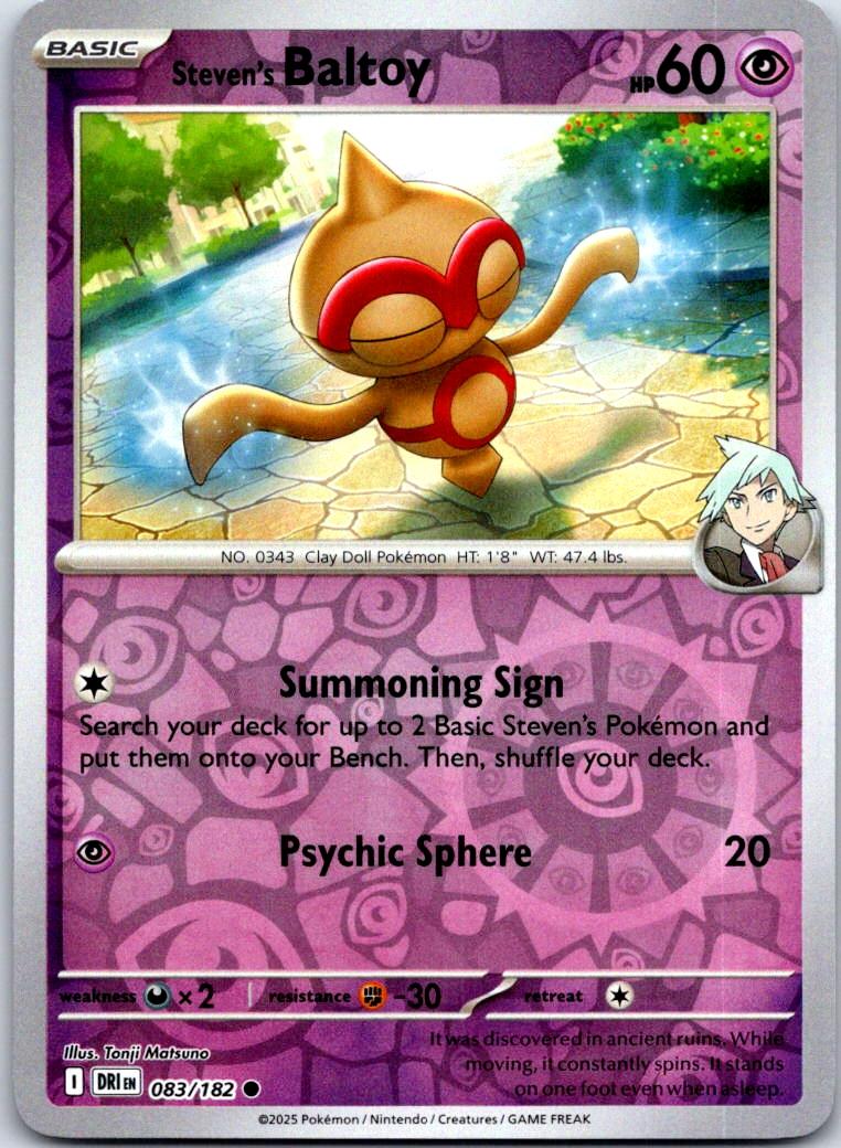 Steven's Baltoy - 083/182 - Reverse Holo - DESTINED RIVALS - Pokemon - | AA128-43