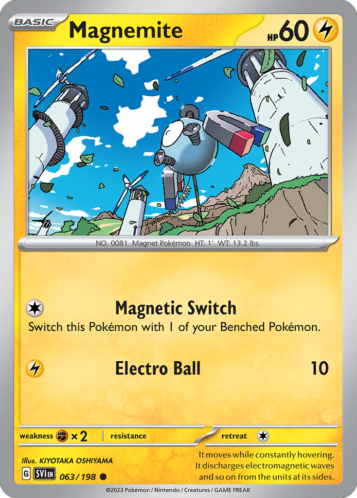 Magnemite - 063/198 - - SCARLET & VIOLET - Pokemon - Common | AA48-100